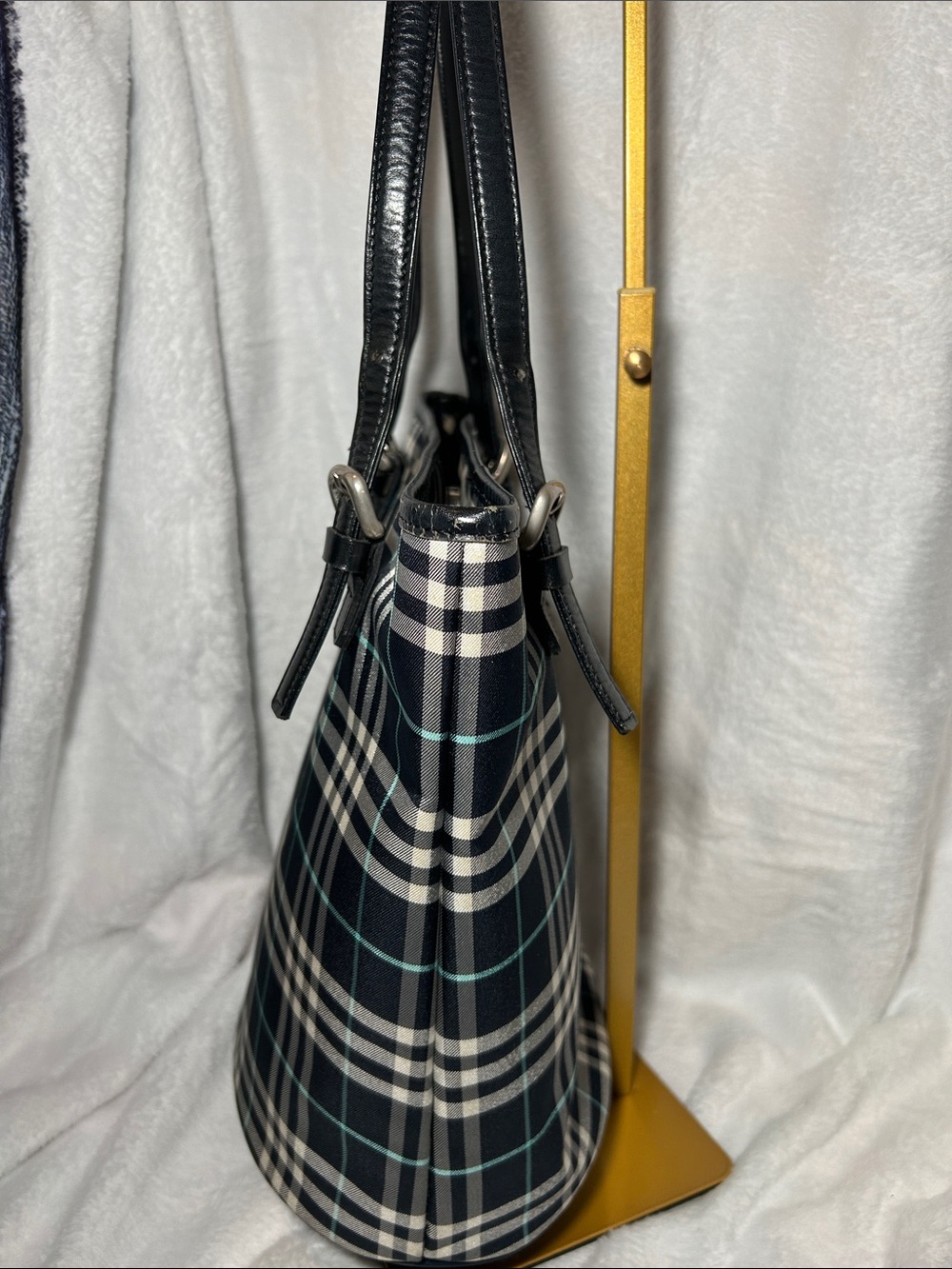 405. Vintage Burberrys Blue Label Blue Nova Check Bucket - Picture 5 of 9